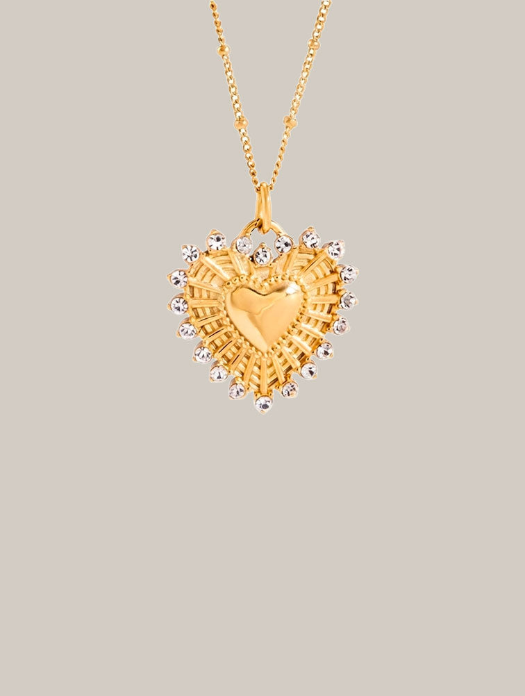 Collar corazón con circonias