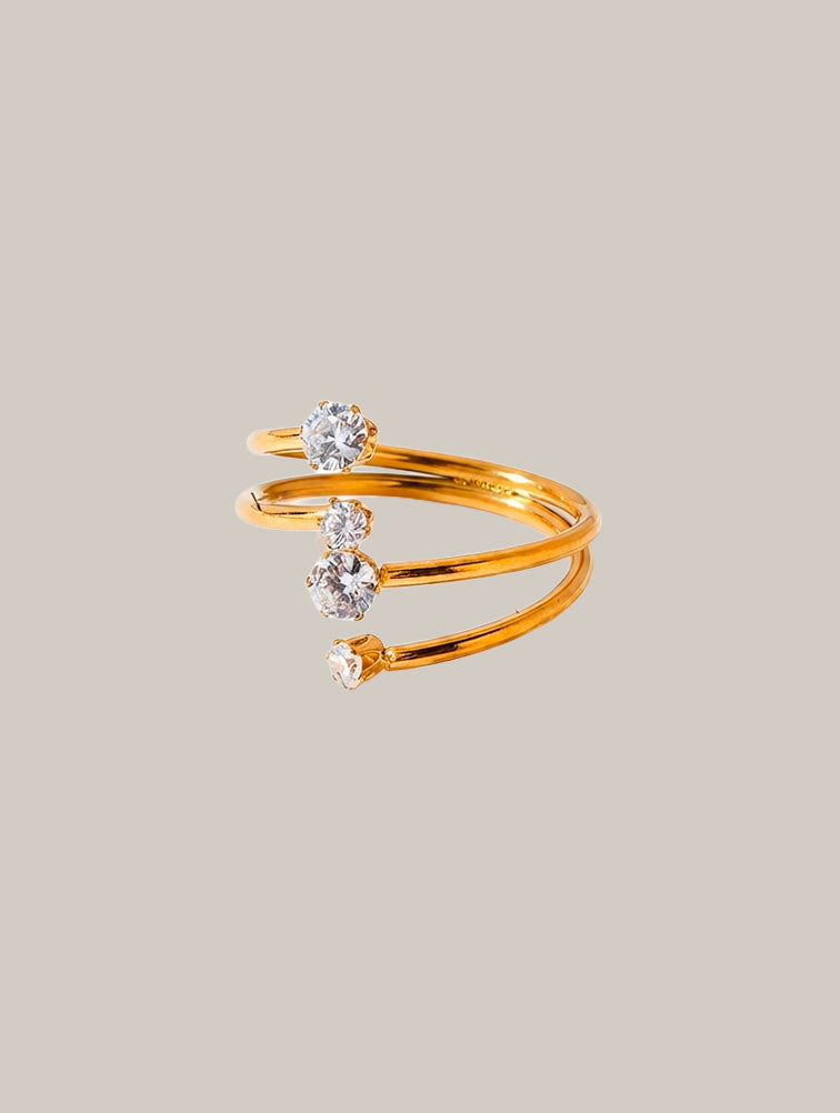 Anillo con Trilogía de Circonias