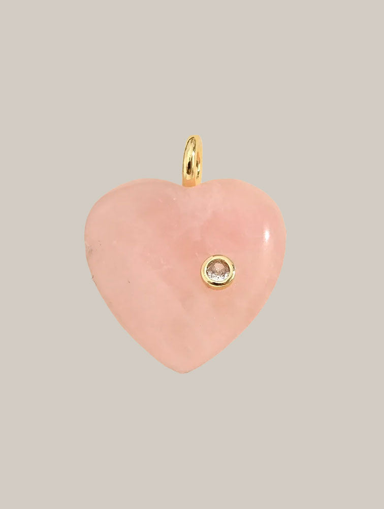 Collar de Corazón Cuarzo Rosa
