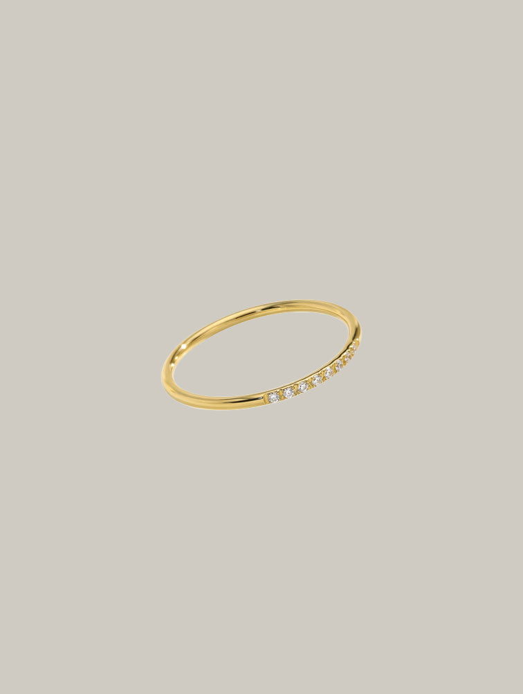 Anillo de Pavé Circón Dorado