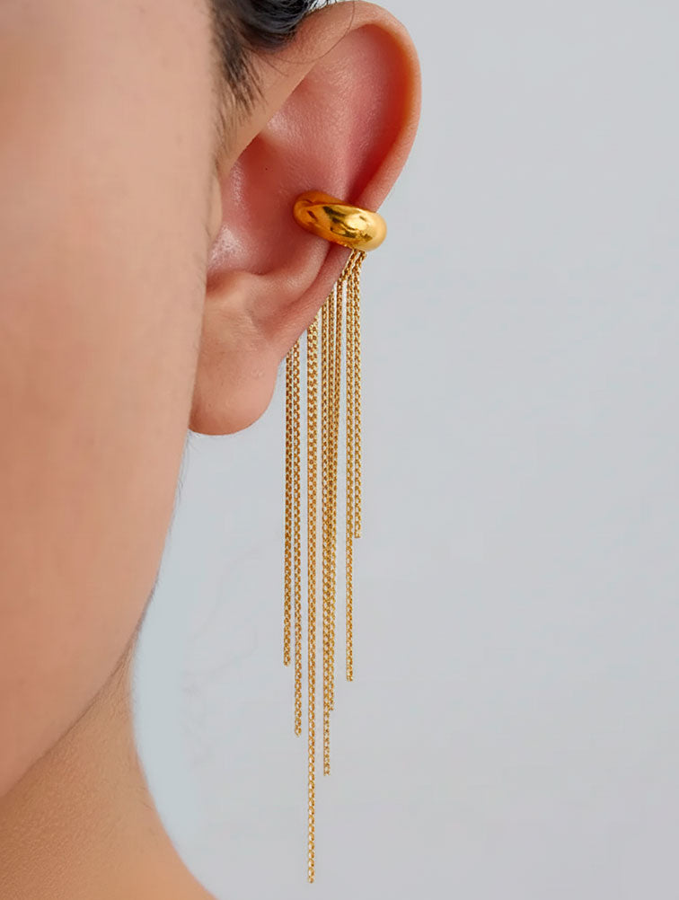 Ear Cuff Cadena Colgante Largo