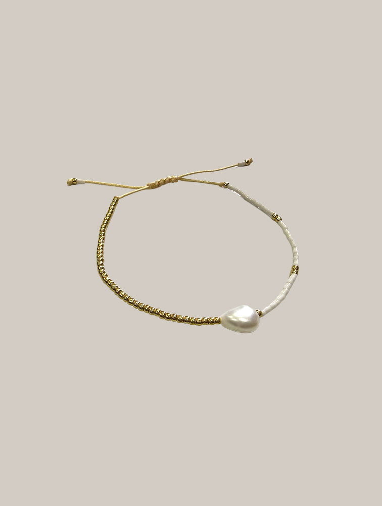 Pulsera Hilo y Perla Barroca