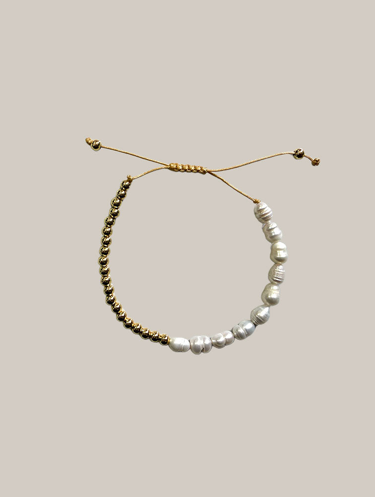 Pulsera Perlas de Río y Cuentas
