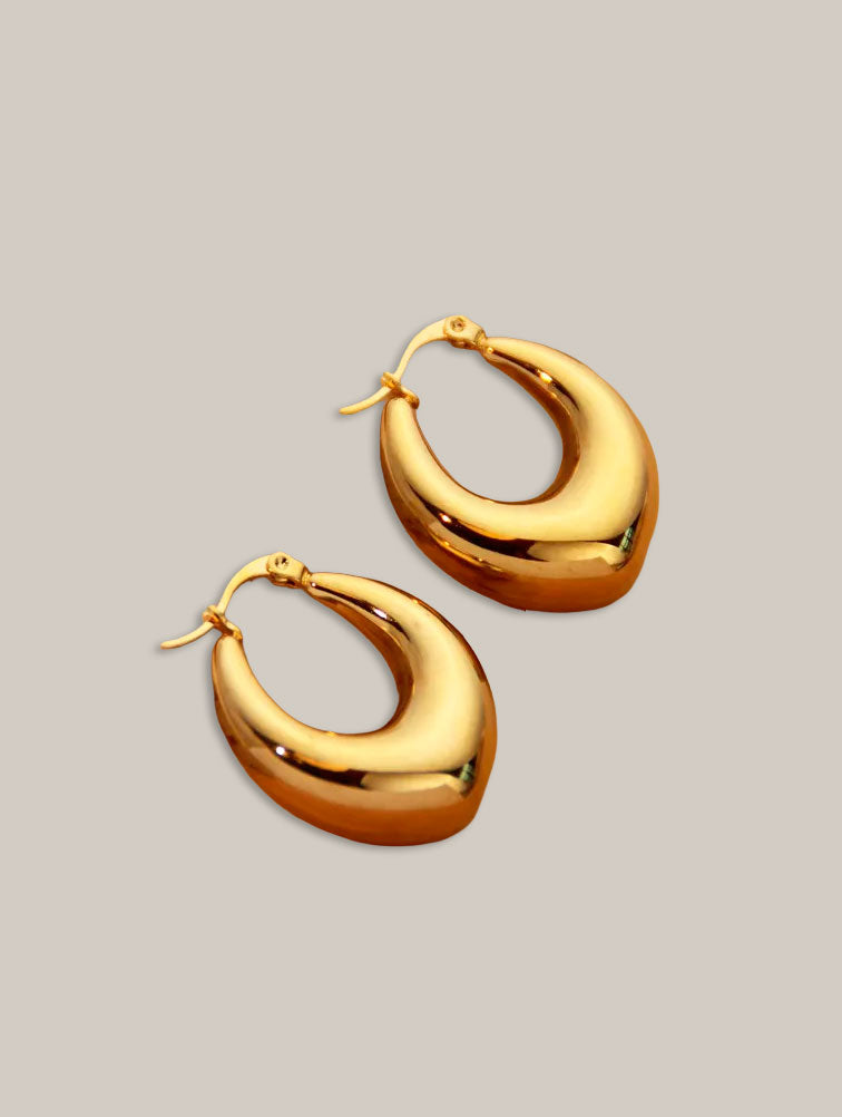 Pendientes Argolla Gota Abombada