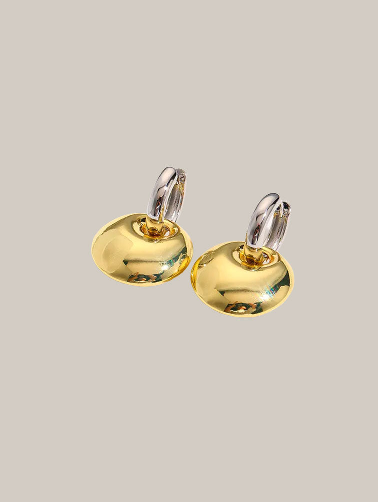 Pendientes Bicolor Aro con Dije Disco