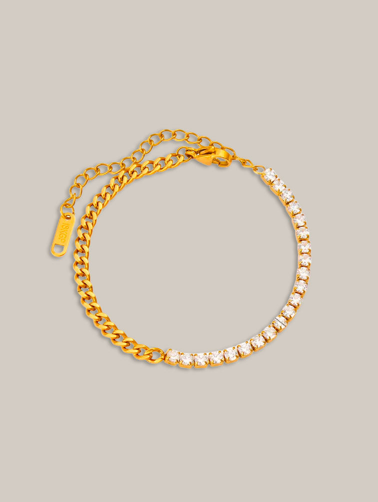 Pulsera media cadena eslabones y Media Tennis