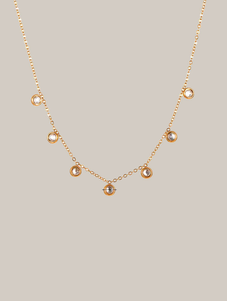 Collar Cadena con Seis Cristales