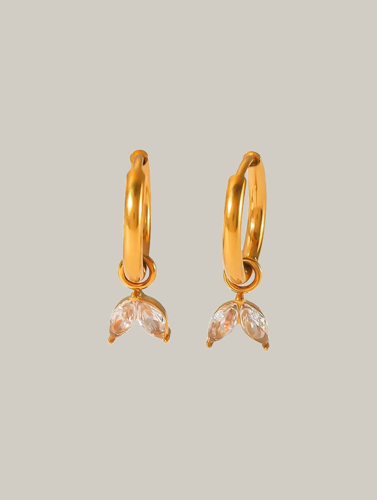 Pendientes aro y cristal