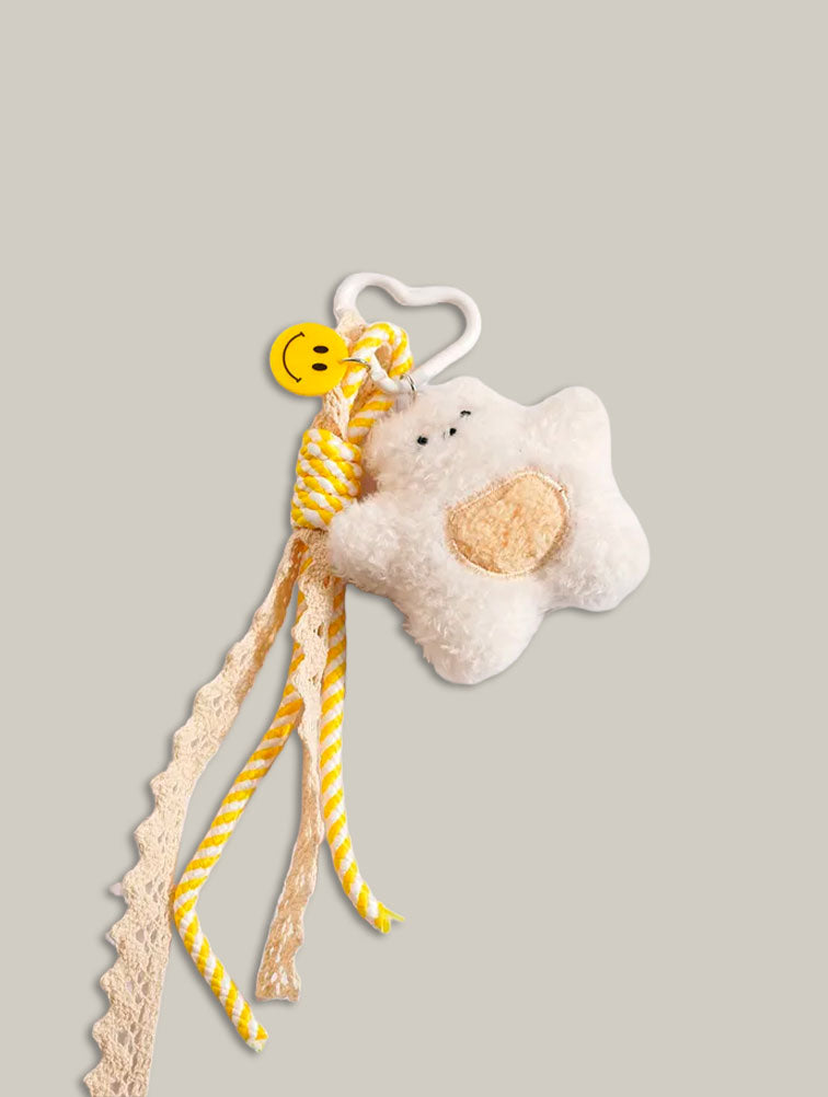 Charm de peluche estrella blanca
