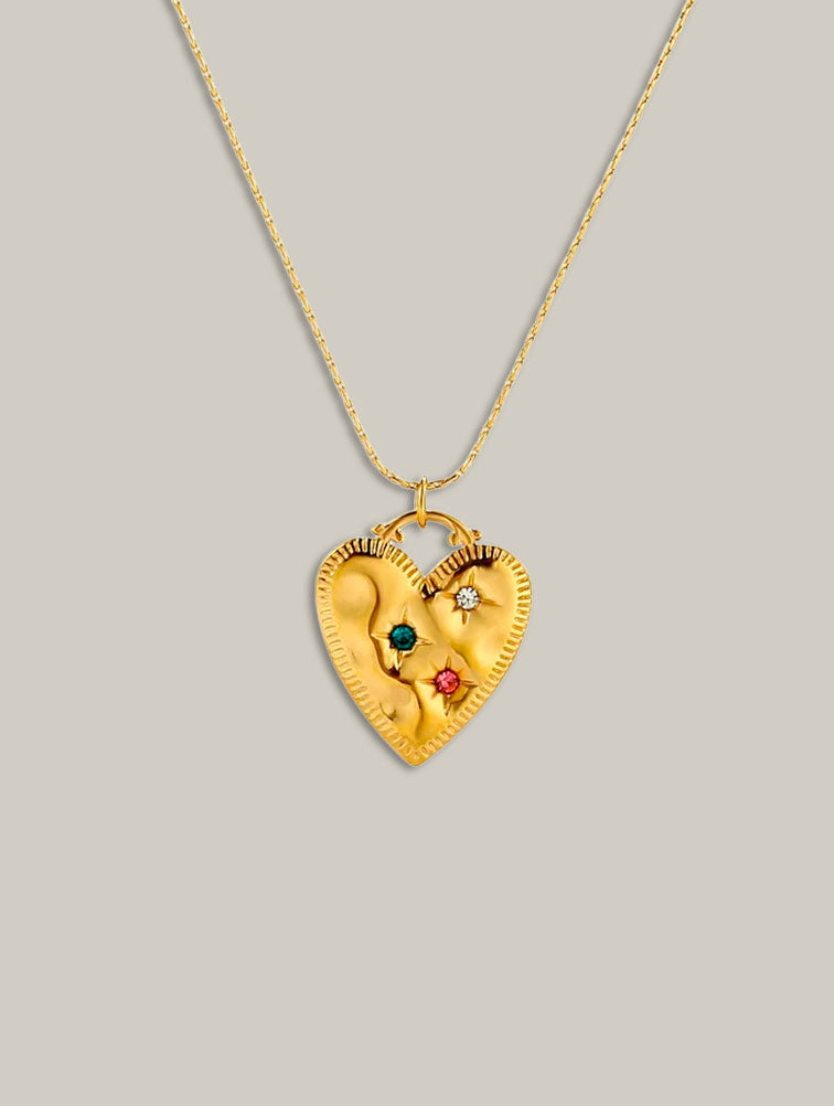 Collar corazón con gemas