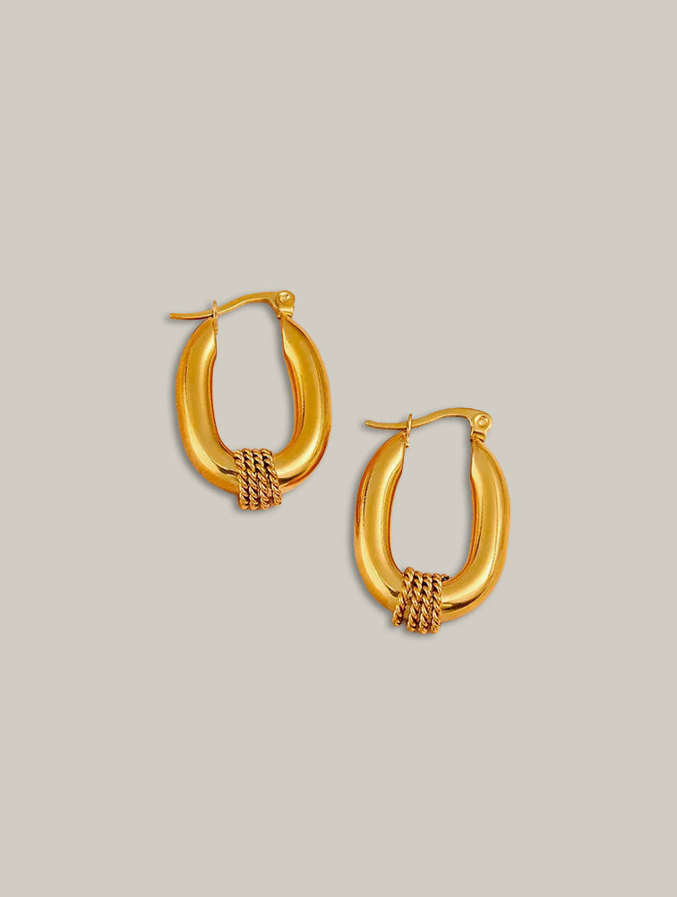 Pendientes óvalo trenzado