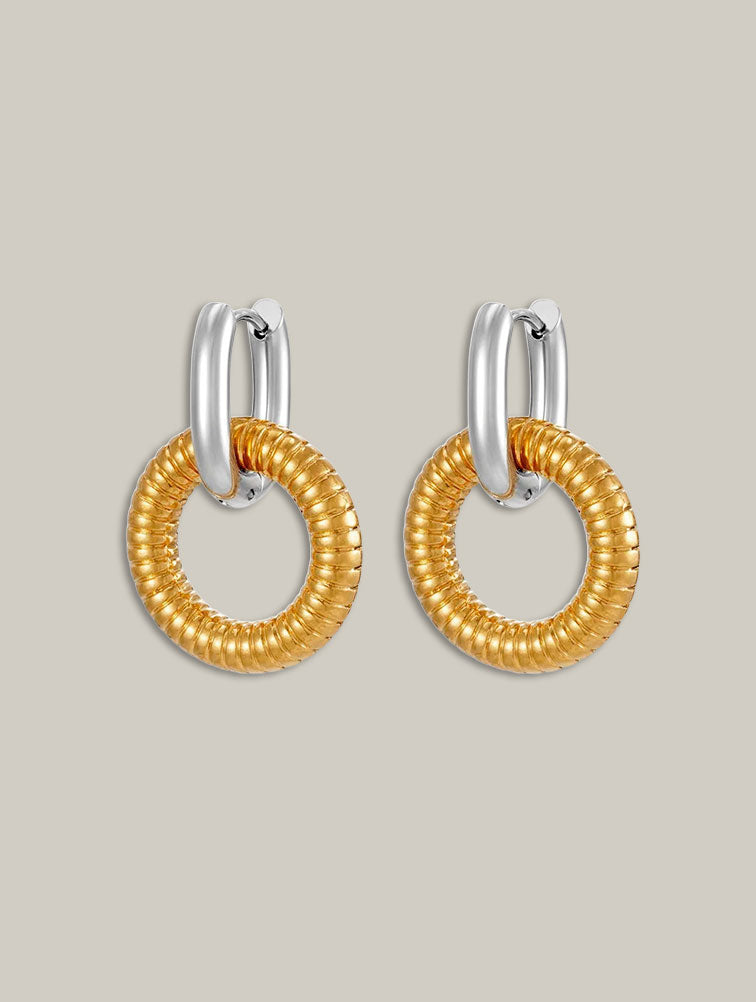 Pendientes bicolor acanalados